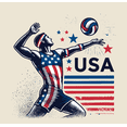 thumbnail image 2 of USA Volleyball Adult Natural Crew Neck Short Sleeve Tee-Large, 2 of 4