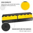 thumbnail image 4 of Heavy Duty Rubber Cable Protector Ramp, 2-Channel Flip-Open Cord Cover, Modular Interlocking Design, 22,000 lbs Load Capacity, High-Visibility Yellow Lid, 4 of 7