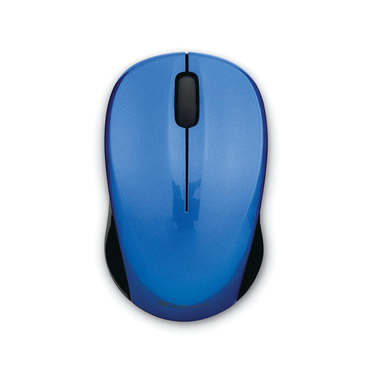 Verbatim Cordless Blue-LED Silent Computer Mouse, Ergonomic, 3 Buttons, 2.4 GHz (Blue/Black)