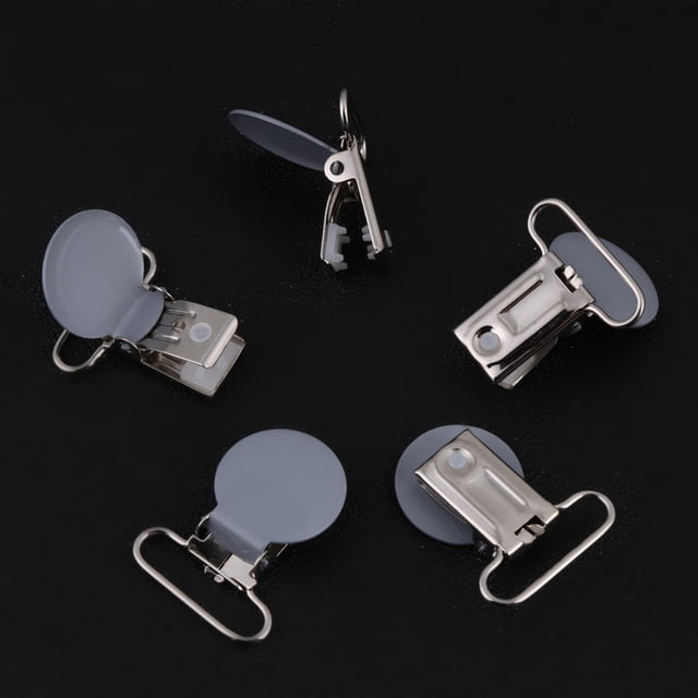 Clip para sujetar chupetes Bling Bling 10 unidades 25 mm redondo con tirantes
