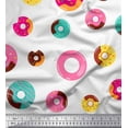thumbnail image 1 of Soimoi White polyester Crepe Fabric Donuts Food Print Fabric by the Yard 52 Inch Wide, 1 of 5