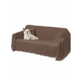 thumbnail image 2 of Pure Brown Couch Cover Sofa Covers 3 Cushion Sectional Couch, Simple Solid Color Washable Sofa Covers Slipcover Sectional Sofa Cover, Furniture Protector 71"x150", 2 of 9