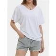 thumbnail image 6 of Women's Casual V-Neck T-Shirt - Short Sleeve Loose Fit Top, Breathable Summer Tee, 6 of 6