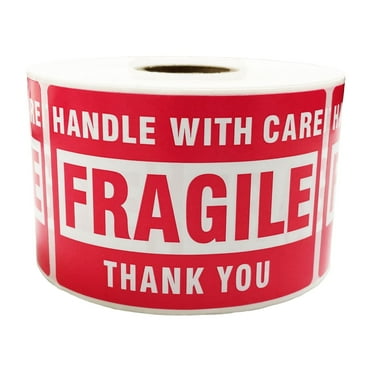 Innovative Haus 2" x 3" Handle With Care Fragile Warning Label. 500 Labels