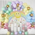 thumbnail image 3 of Fondo de cumpleaños con arcoíris y sol para niños, decoraciones para fiesta de cumpleaños "Eres mi sol", fondo fotográfico con temática de arcoíris pastel, pancarta para mesa de pastel, 3 of 5