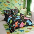 thumbnail image 2 of Erosebridal Kids Cartoon Dino Bedding Comforter Set, Cute Dinosaur King Bedding Sets, Black, 2 of 6
