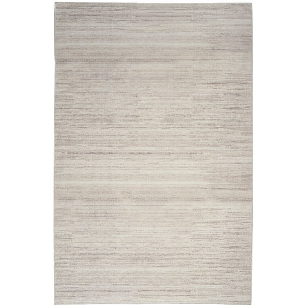Nourison Washable Essentials Modern Ivory Mocha 4' x 6' Area Rug