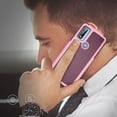 thumbnail image 5 of Motorola Moto G Play 2023, Moto G Pure, Moto G Power 2022 Case, Heavy Duty 3 in 1 Rugged Shockproof Rugged Silicone Hybrid Hard PC Soft TPU Bumper Camera Raised Drop Protective Cover, Pink, 5 of 8