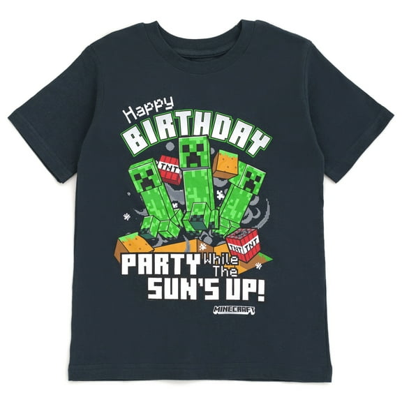 Minecraft Creeper Birthday T-Shirt Little Kid to Big Kid