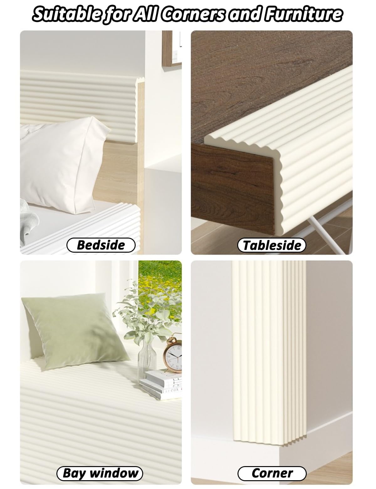 Edge Corner Protector Guards, Sharp Edge Safety Corner Edge Foam Padding, Wall Edge Bumpers Pole, Safety Table Protector Cushion, Strong Adhesive(Gray, 15.7 x 39.3inch)
