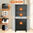 thumbnail image 5 of GangMei Metal Storage Cabinet with 2 Drawer and Pegboards,71" H Top Workbench Mobile Tool Chests Garage Cabinets with 4 Wheels,Tool Cabinets for Home,Office,Shop，Assembly Required, Black/Gray, 5 of 7