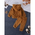 thumbnail image 2 of SILVERCELL 1-5T Toddler Boys Girls Fleece Pants Hoodie Tops Set Kids Baby Winter Warm Bear Hooded Sweatshirt Sweatpants 2Pcs Tracksuit Outfits Set, 2 of 7