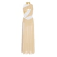 thumbnail image 2 of Moggemol Robe de Danse Sans Manches pour Filles Robe de Danse Contemporaine Fendue Longue Jupe Jaune 16, 2 of 4