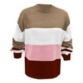 thumbnail image 5 of BOOMNY Women's Sweaters Long Sleeve Sweaters for Women Patchwork Color Crewneck Knit Pullover Trendy Tops 2025 Fall Winter Knitwear, 5 of 5