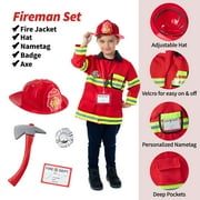 Born Toys Kids Pretend Play Firefighter Career Set with Accessories - Fireman Hat and Kit