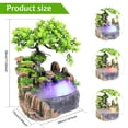 thumbnail image 3 of JTWEEN Tabletop Waterfall Fountain Indoor Mini Rockery Water Fountain Desktop Chinese Fengshui Waterfall Zen Meditation Indoor Waterfall Feature with Automatic Pump Illuminated Colorful Atomize, 3 of 9
