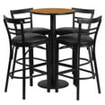 thumbnail image 1 of Flash Furniture 24Rd Laminate Bar Table Set In Natural Top Black Vinyl Seat, 1 of 8