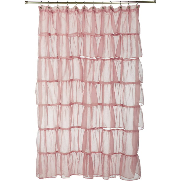 Fashions Gypsy Shower Curtain 70 Inch, Pink Sheer Fabric Shower Curtain