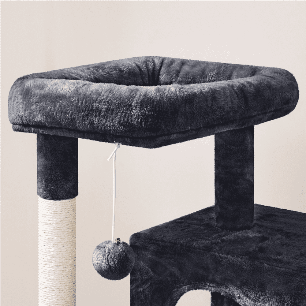 Yaheetech 36'' H Multilevel Cat Tree with Scratching Posts Sisal Rope Furry Ball, Black