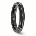 thumbnail image 4 of Edward Mirell Titanium Black Ti Triple Domed Grooved Edges 4mm Band EMR124, 4 of 5