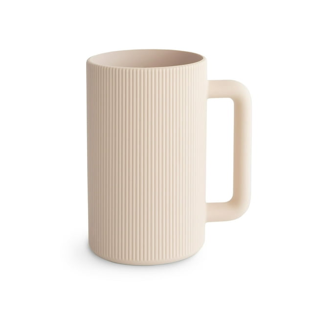 Taza de enjuague para baño de bebé mushie | 100% silicona de grado alimenticio | Taza de lavado y enjuague para niños (arena cambiante)