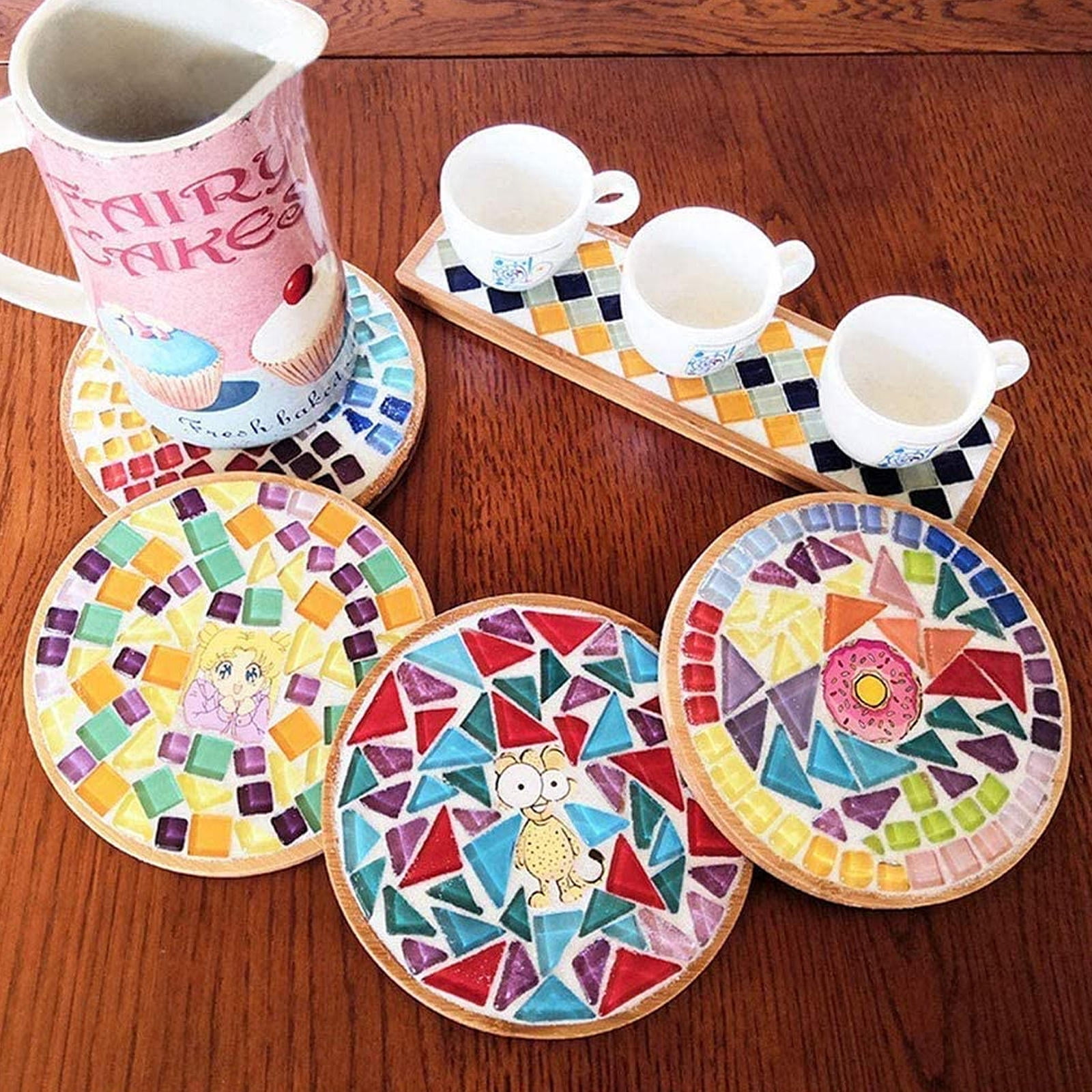 OUNONA Home Decoration Crystal Particles Irregular Tiles Child