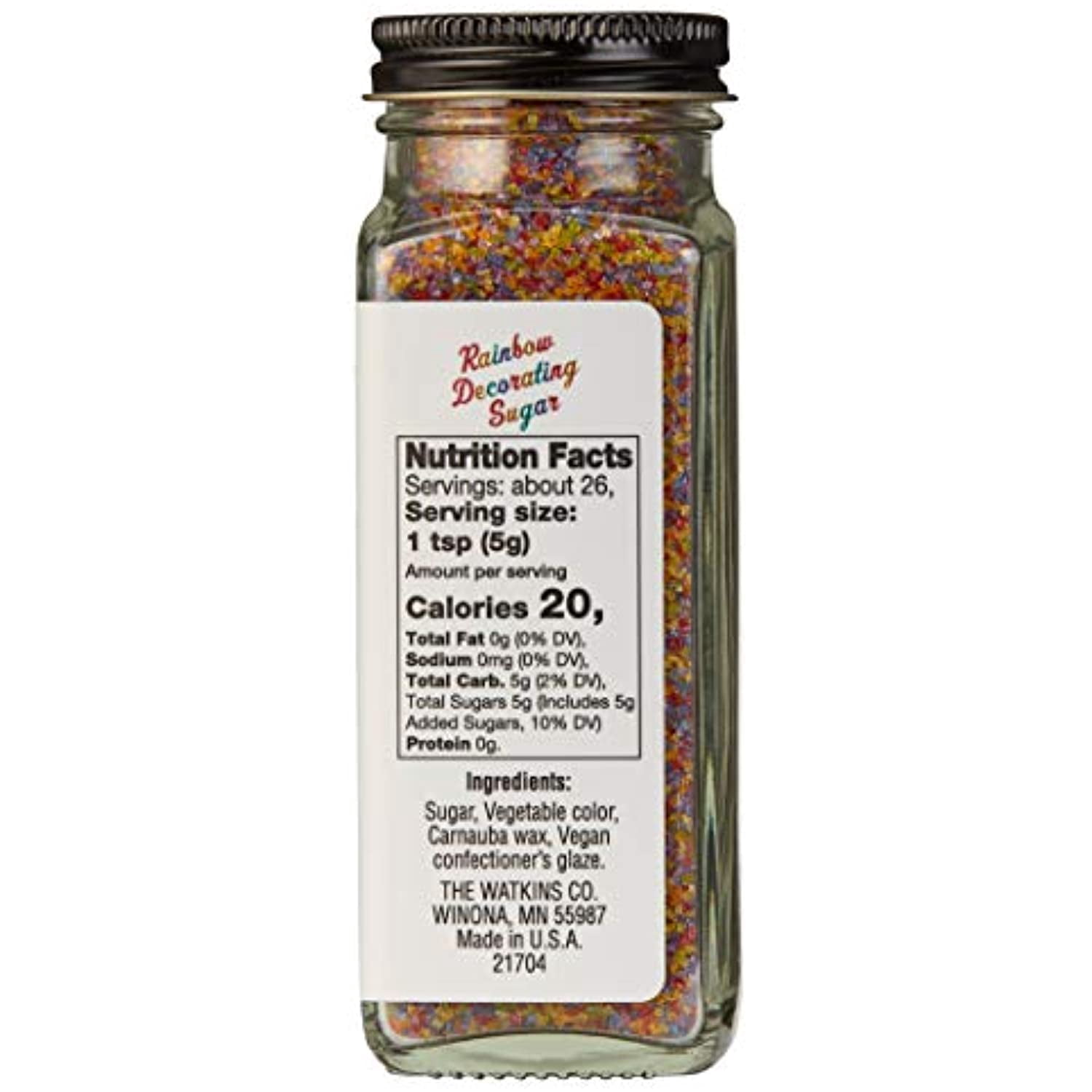 Watkins Rainbow Decorating Sugar, 4.6 Ounce, Pack Of 3