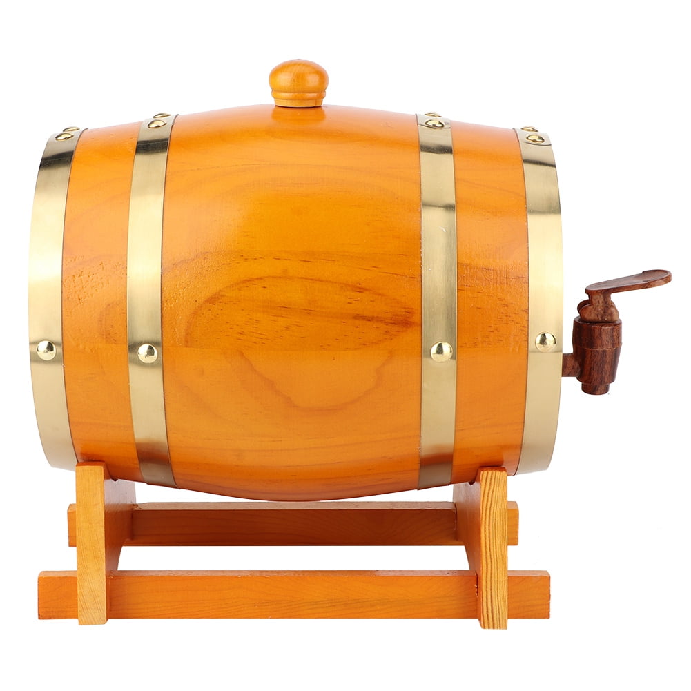 Spptty 3L Home Brewing Equipment Vintage Pine Wood Wine Barrel Wooden