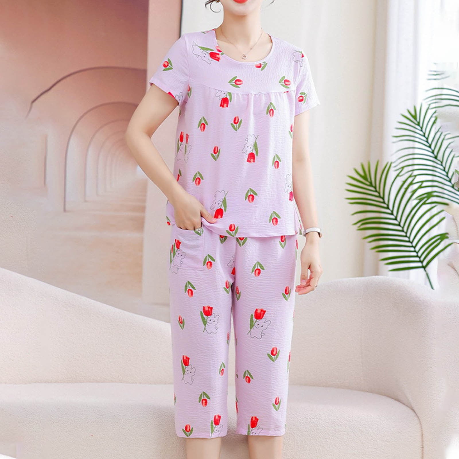 Cheap women's pajama short sets hotsell