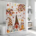 thumbnail image 6 of Fall Gnomes Shower Curtain, Waterproof Shower Curtains for Bathroom, Thanksgiving Maple Leaf Grey Wood Grain Washable Fabric Bathtub Curtain Set Bath Decor with 12 Hooks 48"x72", 6 of 8