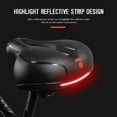 thumbnail image 3 of Hollow Breathable Bike Saddle With LED Taillight, Wide Comfort Bicycle Seat For Men, Shock Absorption Gel Padding For Mountain Road Cycling, 3 of 6