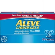 Aleve Easy Open Arthritis Cap Pain Reliever/Fever Reducer Naproxen Sodium Liquid Gels, 220 mg, 80 Ct