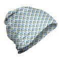 thumbnail image 1 of Geometric Unisex Beanie, Motif with Triangles Art, Hiking Outdoors, Pearl Sea Blue, by Ambesonne, 1 of 1