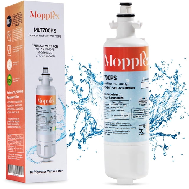 Mopplex - Filtro de repuesto compatible con LT700P para refrigeradores, filtro de agua para frigoríficos, garantiza un rendimiento óptimo e instalación para agua potab