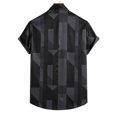thumbnail image 3 of Chemise à Manches Courtes pour Hommes Chemise Décontractée Slim à Rayures Bouton Col à Revers Manches Courtes, 3 of 9
