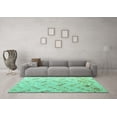 thumbnail image 3 of Ahgly Company Machine Washable Indoor Rectangle Abstract Turquoise Blue Modern Area Rugs, 5' x 7', 3 of 4