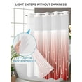 thumbnail image 4 of No Hook Cloth Fabric Shower Curtain with Snap in Liner, Retro Flower Waterproof Shower Curtains Set with See Through Top Window, Geometric Stripes Gradient Tree Leaf Bath Curtains Shower 72"x96", 4 of 6