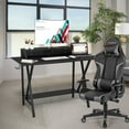 thumbnail image 5 of Goplus Gaming Computer Desk&Massage Gaming Chair Set w/Monitor Shelf Power Strip Grey, 5 of 12