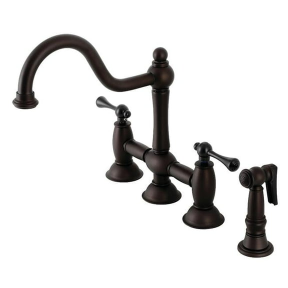 Kingston Brass Ks379.Blbs Restoration 1.8 GPM Bridge Kitchen Faucet - Bronze
