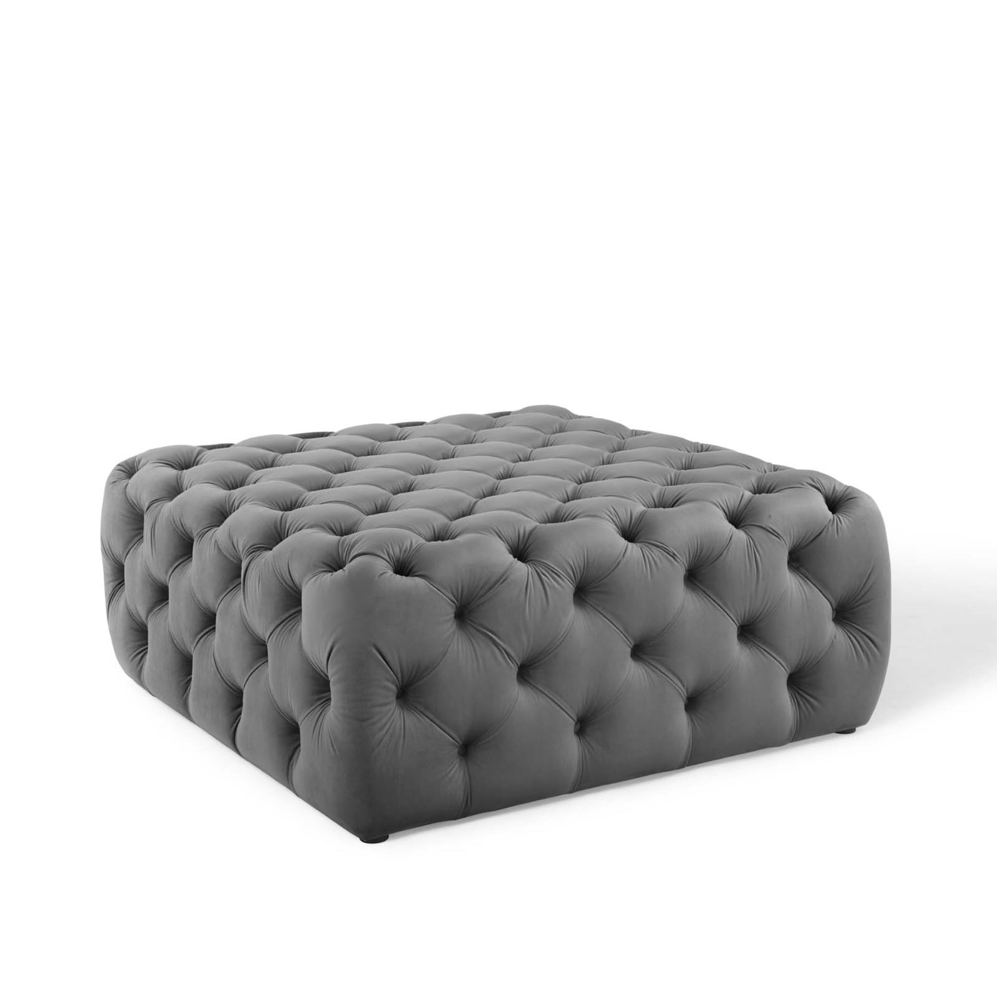 Modway Amour Tufted Button Large Square Performance Velvet Ottoman 