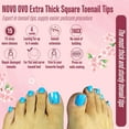 thumbnail image 3 of shiyou-Taper Square Toe Nail Tips Long Thick Press on, Extra Wide Soak off Soft Gel False Toenail Extension, Clear Matte Pre-applied Tip Primer & Base Coat, Full Cover Acrylic DIY 15 Sizes 240 pcs, 3 of 4