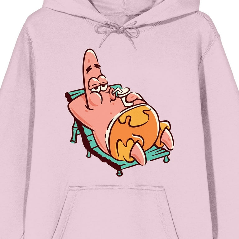 SpongeBob Squarepants Patrick Star Lounging Adult Pink Hoodie Large