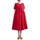 thumbnail image 1 of Vestido suelto de mujer con bolsillos Floral Jacquard Manga corta Vestido informal de vacaciones Tomshoo Vestido, 1 of 2
