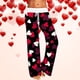 thumbnail image 2 of Pantalones mezclilla mujer Gibobby Día de San Valentín Impreso Love PrintHome con cordón en la cintura pierna ancha Rojo S, 2 of 4