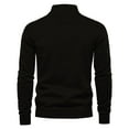 thumbnail image 3 of CEHVOM Mode Homme Demi-Fermeture à Glissière Col Montant Manches Longues Pulls Tricotés Soldes, 3 of 4