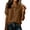 09#Brown, variant on Women's Summer Linen Blouse Peter Pan Collar Short Puff Sleeve Button Front Linen Look Top Blue S
