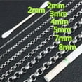 thumbnail image 3 of 12pcs Wholesale Men Silver Stainless Steel Round rolo Link Necklace Chain 3-6mm, 3 of 5