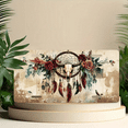 thumbnail image 6 of 1 Pcs 2D Flat License Plate Covers & Frames, Dreamcatcher with Bull Skull For Decorative Front, Waterproof For Decoration Aluminum License Plate Covers & Frames Cover For Men Women, 12" X 6", 6 of 7