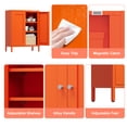 thumbnail image 6 of Elegant Bathroom Floor Storage Cabinet,Sideboard Cabinet with Adjustable Shelves,Freestanding Organizer Rust-Proof Locker,Living Room,Hallway,Orange, 6 of 8