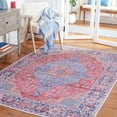 thumbnail image 4 of SAFAVIEH Serapi Jancis Traditional Machine Washable Area Rug, Blue/Rust, 9' x 12', 4 of 14